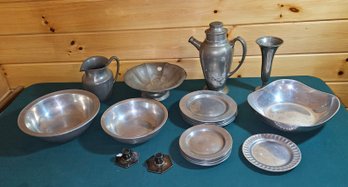 Large Pewter Lot, Various Makers