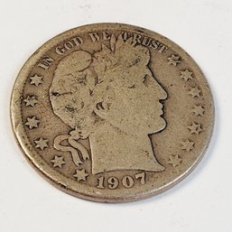 1907-O Barber  Silver Half Dollar