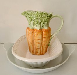 Carrot Pitcher And Serving Pieces