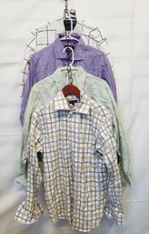 Four Men's Long Sleeve/button Down Shirts: BLU By Polifroni, Lacoste, L. Levine And More Sizes S/ml (Lot 2)