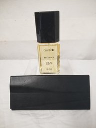 Christian Dior Black Leather Magnetic Eyeglass Sunglass & Card Holder With Claude Precious Perfume