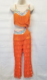 Women's Fabulous Fringe And Sequin Two Piece Dance/salsa Costume Size - Adult Small