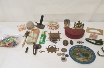 Vintage Pot Luck: Antique Fishing Red Tin Bait Box, Vintage Wood Fishing Crab Hand Line, Vintage Pens & More