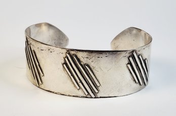 Vintage Thick Sterling Silver Cuff Bracelet