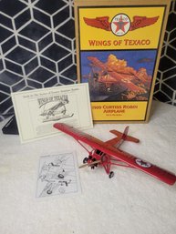 ERTL Model 1929 Curtiss Robin Airplane.  Wings Of Texaco Series.. Brand New - - - - - - - - Loc: Red Bin