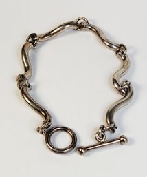 Unique Sterling Silver Heavy Jointed Link Bracelet