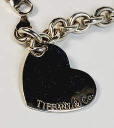 'Tiffany LIKE' Sterling Silver Tiffany & Co. Heart Charm Chain Link Bracelet