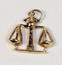 14k Yellow Gold Scale Of Justice  Charm/pendant