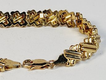 Vintage 10k Yellow Gold Unique Chain Link Bracelet