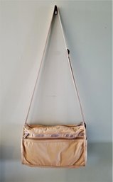 Vintage 90s LeSportsac Beige Shoulder Crossbody Nylon Bag