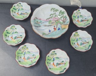 Vintage Nippon Serving Plate With Six Small Plates