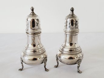 Pair Of Vintage Sterling Silver Salt & Pepper Shakers