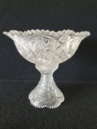 Vintage Pressed Glass Pedestal Punch Centerpiece Bowl With Base