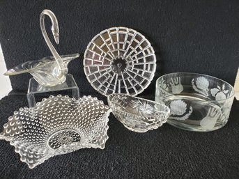 Mixed Assortment Dining & Serving Glass Bowls & Platters