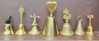 Group Of Seven Vintage Brass Bells