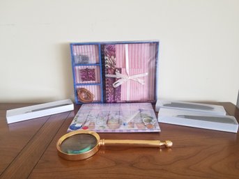 Stationary, Weekly Planner, Magnifying Glass & Stylus'