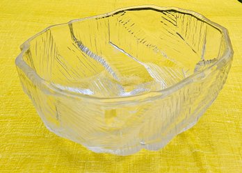 Large Vintage Hoya Crystal 'iceberg' Serving/fruit Bowl Made In Japan.