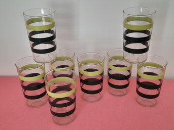 Vintage Ringed Drinking Glasses