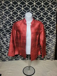 Womens's Red Thai Silk Jacket. Tag On.  Stunning. - - - - - - - -  - - - - - - - - - - - - -- Loc: Brown Box