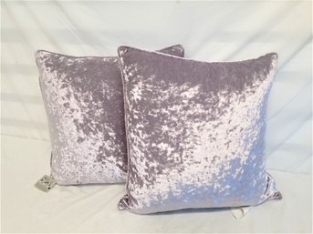 Pair Of Lavender Umi Velvet Throw Pillows