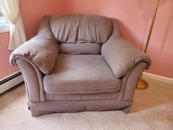 Hickory Hill Oversized Blue Plaid Comfy Chair