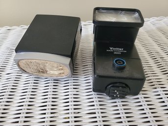 Two Vintage Camera Flashes - Vivitar 3500 & Asahi Pentax Super Lite II