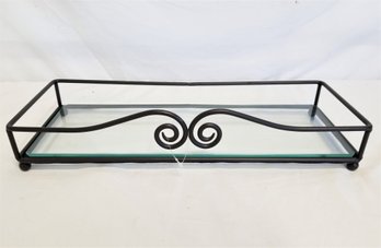 NEW Handcrafted Wrought Iron Glass Vanity Tray