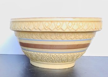 Large Robinson Ransbottom Yellow Ware Embossed Crown Mark Stoneware