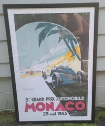 Vintage 1933 Poster Of Monaco Grand Prix By Known Illustrator Geo Ham