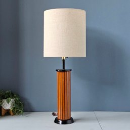 Tall 60s Original Gruvwood Walnut Table Lamp