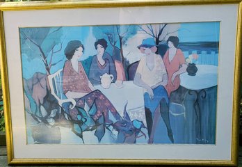 Nicely Framed Isaac Tarkays, Garden Party Signed Print