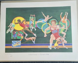 Print Of Arthur Young In The 1984 Olympics By Dick Perez #845/1200