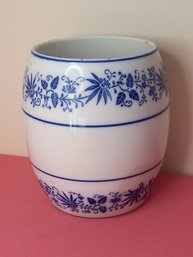 Blue And White Planter/ Jar Crock