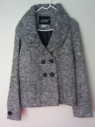 Live A Little Size Large Polyester And Wool Grey Jacket