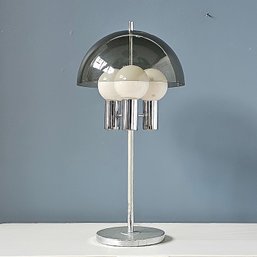 70s 3 Light Chrome & Lucite Mushroom Lamp