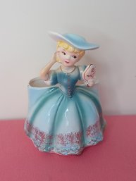 Lady In Blue Dress Planter