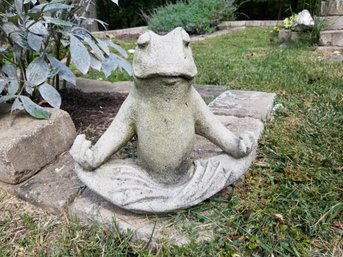 Whimsical 13' Garden Meditating Yoga Zen Frog Cement Statue