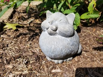 Adorable 6' Concrete Pudgy Cat Garden Statue