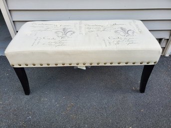 French Country Upholstered Bench Seat