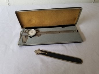 Vintage Union Tool Dial Caliper & AP De Sanno Combination Steel Rule Depth Gauge
