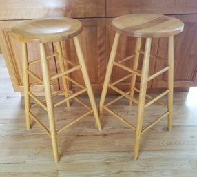 Pair Of Union City Wooden Kitchen Counter Stools