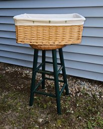 Stool And Lined Basket
