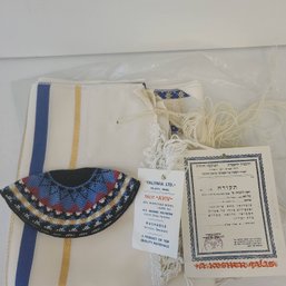 New In Packaging, Jewish Prayer Talit And Yarmulke