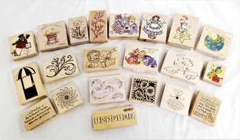 20 Small Decorative Rubber Stamp Pads Designed By Various Artists (Lot 2)