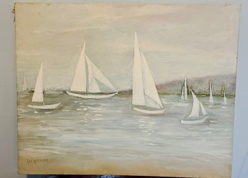 Original Painting Of Sailboats By Lee Galloway