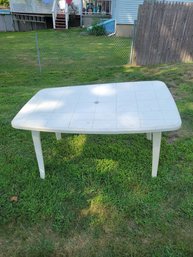Resin Outdoor Table.  Removeable Legs.  Easy To Transport.