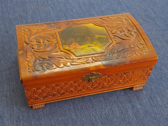 Wood Carved Jewelry Box