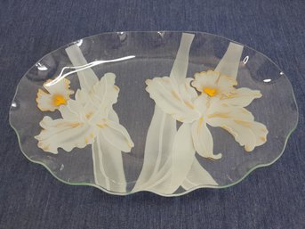 Floral Glass Platter