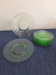 Green Depression Glass Plates