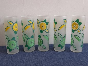 Vintage Frosted Drinking Glasses